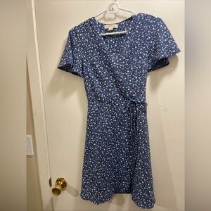 Monteau Blue vintage Y2K FRIENDS  Floral Midi DressXS JUNIOR